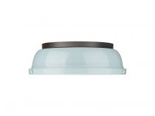  3602-14 RBZ-SF - Duncan 14" Flush Mount in Rubbed Bronze with Seafoam